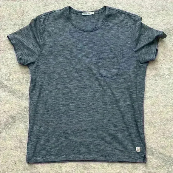 Marine Layer Signature Crew Tee in Indigo Space Dye Stripe - Picture 2 of 5